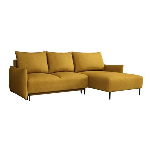 Canapé D'angle Columbus 224, Jaune, Fonction De Couchage, 240x160x88cm