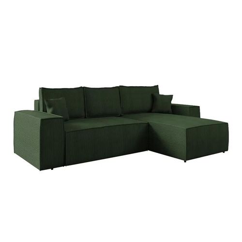 Canapé D'angle Clovis 108, Vert, Fonction De Couchage, 279x181x94cm