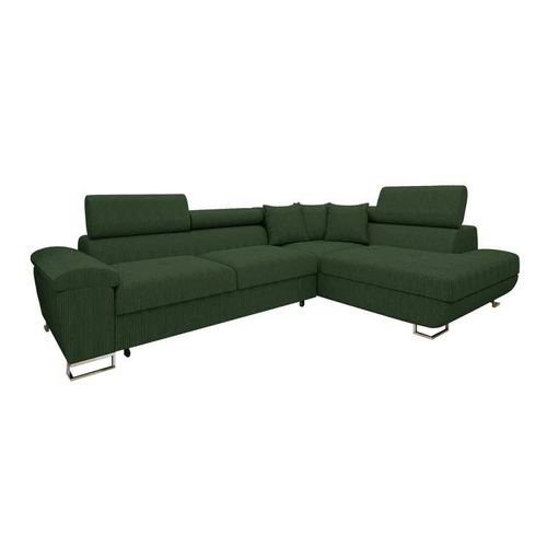Canapé D'angle Comfivo 139, Vert, Fonction De Couchage, 270x202x71cm