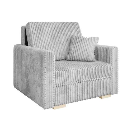 Fauteuil Columbus 207, Gris, Tapisserie, 85x103x98cm