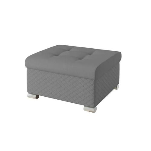 Pouf Comfivo 115, Gris, Tapisserie, 41x68x70cm