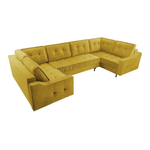 Canapé D'angle Kingsport 114, Jaune, Fonction De Couchage