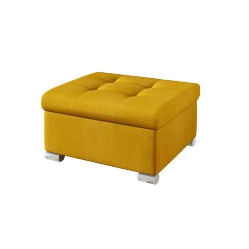 Pouf Comfivo 115, Jaune, Tapisserie, 41x68x70cm