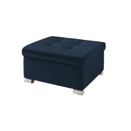 Pouf Comfivo 115, Bleu, Tapisserie, 41x68x70cm