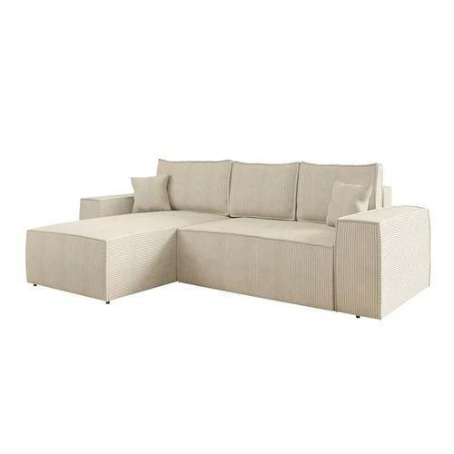 Canapé D'angle Clovis 108, Brun Clair, Fonction De Couchage