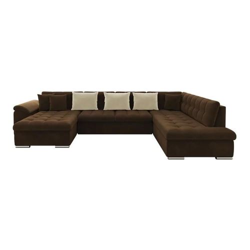Canapé D'angle Comfivo 128, Marron, Fonction De Couchage, 348x205x76cm