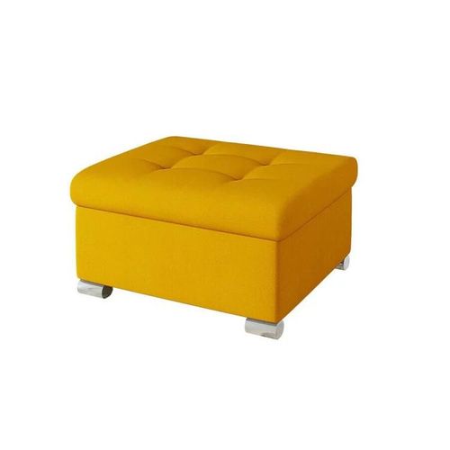 Pouf Comfivo 115, Jaune, Tapisserie, 41x68x70cm