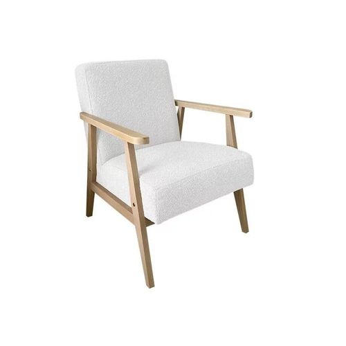 Fauteuil Clovis 100, Blanc, Tapisserie, 76x59x67cm