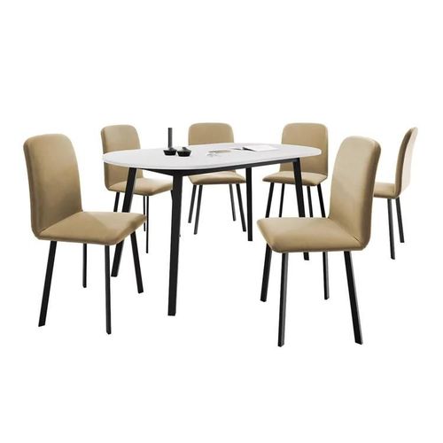 Salle À Manger Complète Edmond 121, Nombre De Places: 6, 77x80x150cm
