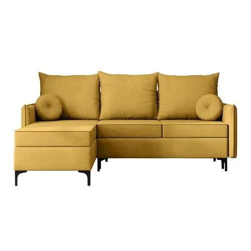 Canapé D'angle Clovis 112, Jaune, Fonction De Couchage, 213x168x101cm