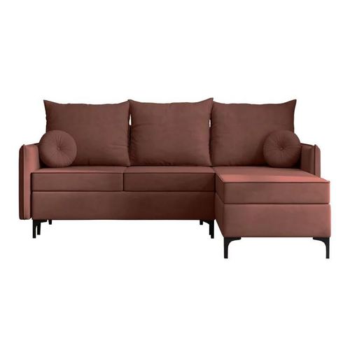 Canapé D'angle Clovis 112, Rose, Fonction De Couchage, 213x168x101cm