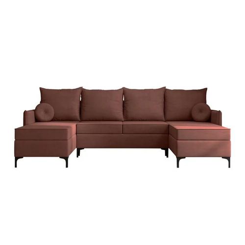 Canapé D'angle Clovis 111, Rose, Fonction De Couchage, 281x168x101cm