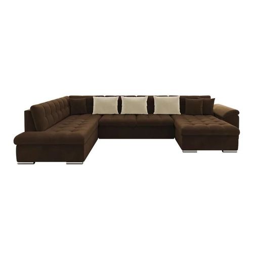 Canapé D'angle Comfivo 128, Marron, Fonction De Couchage, 348x205x76cm