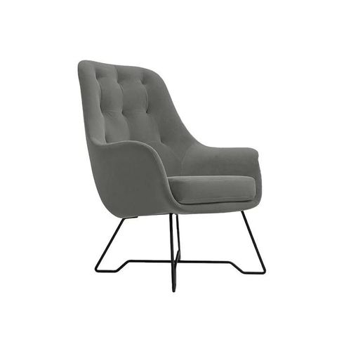 Fauteuil Kingston 135, Gris, Tapisserie, 102x73x83cm