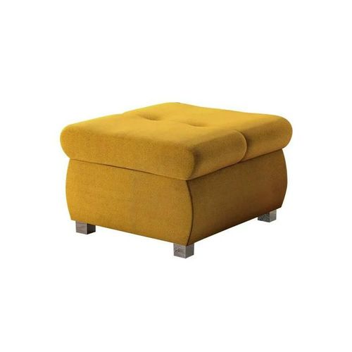 Pouf Comfivo 122, Jaune, Tapisserie, 39x60x60cm