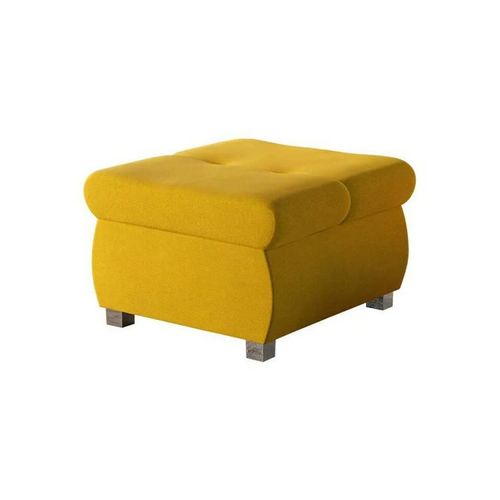 Pouf Comfivo 122, Jaune, Tapisserie, 39x60x60cm