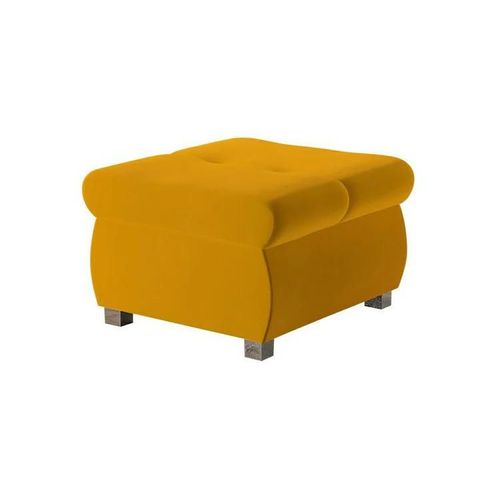 Pouf Comfivo 122, Jaune, Tapisserie, 39x60x60cm