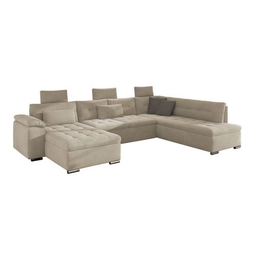 Canapé D'angle Comfivo 127, Brun Clair, Fonction De Couchage