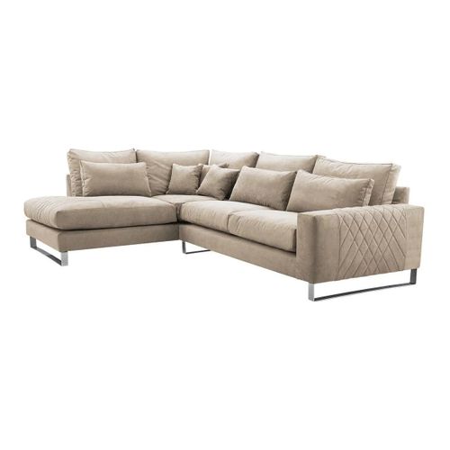 Canapé D'angle Kingsport 112, Brun Clair, Fonction De Couchage