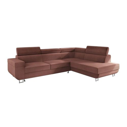 Canapé D'angle Comfivo 306, Rose, Fonction De Couchage, 253x188x71cm
