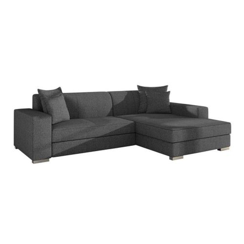 Canapé D'angle Kingsport 106, Gris, Fonction De Couchage, 262x178x75cm