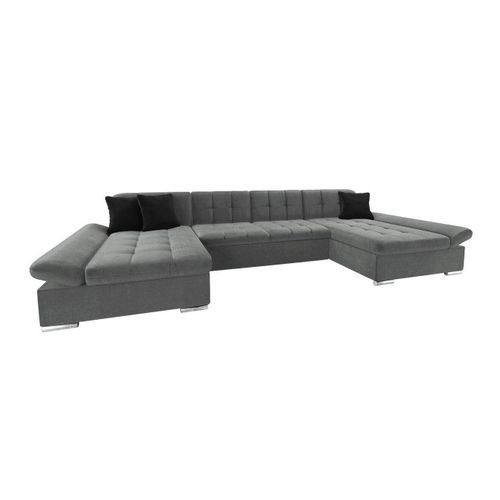 Canapé D'angle Comfivo 155, Gris, Fonction De Couchage, 360x160x75cm