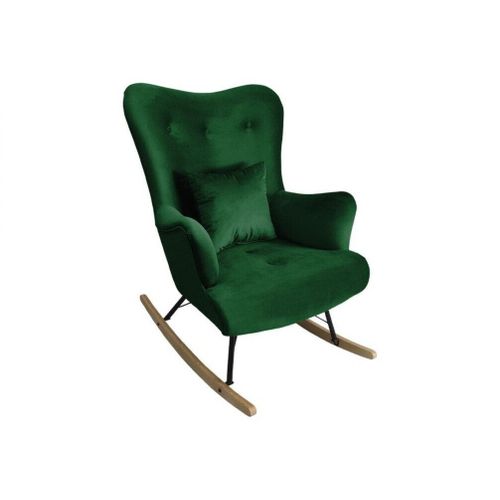 Chaise À Bascule Clovis 101, Tapisserie, En Bois, 101x76x101cm