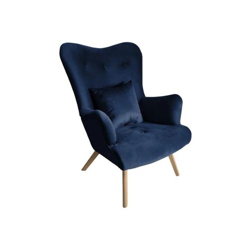 Fauteuil Clovis 102, Bleu, Tapisserie, 100x76x90cm
