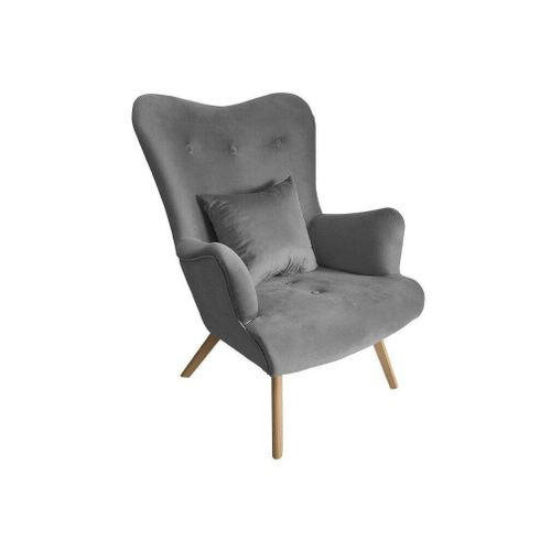 Fauteuil Clovis 102, Gris, Tapisserie, 100x76x90cm
