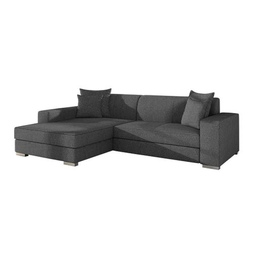 Canapé D'angle Kingsport 106, Gris, Fonction De Couchage, 262x178x75cm
