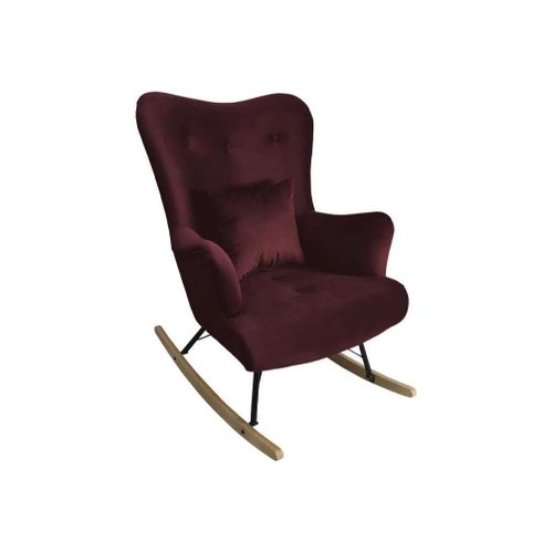 Chaise À Bascule Clovis 101, Tapisserie, En Bois, 101x76x101cm