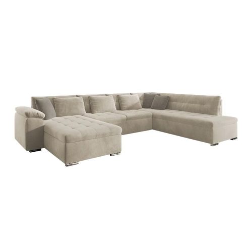 Canapé D'angle Comfivo 128, Brun Clair, Fonction De Couchage