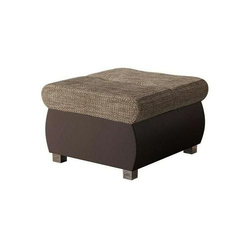 Pouf Comfivo 122, Marron, Faux Cuir + Tapisserie, 39x60x60cm