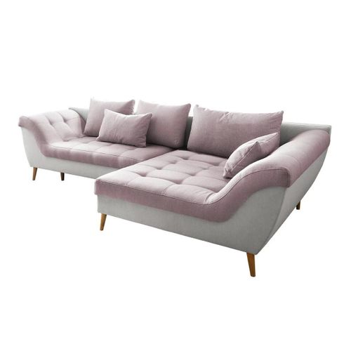 Canapé D'angle Lincoln 123, Rose, Fonction De Couchage, 315x175x93cm