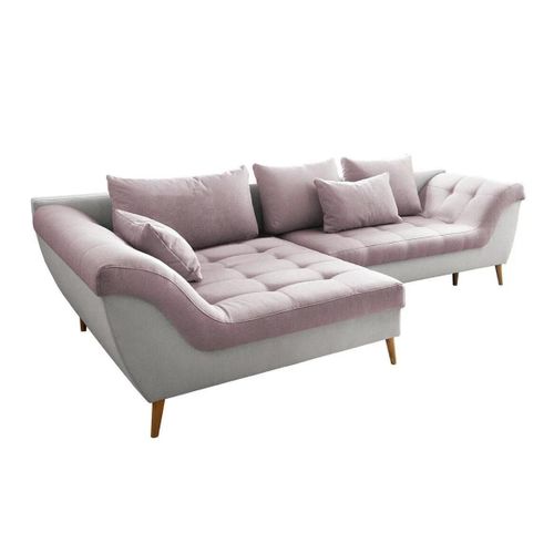 Canapé D'angle Lincoln 123, Rose, Fonction De Couchage, 315x175x93cm