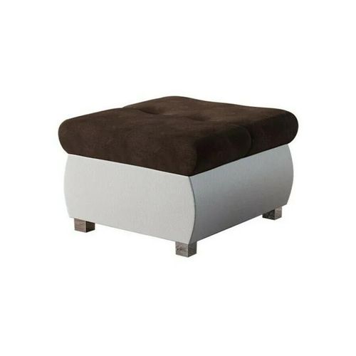 Pouf Comfivo 122, Marron, Faux Cuir + Tapisserie, 39x60x60cm