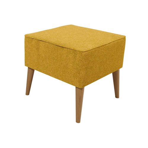 Pouf Comfivo 205, Jaune, Tapisserie, 41x45x45cm