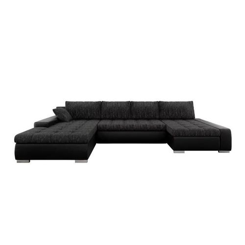 Canapé D'angle Comfivo 106, Noir, Fonction De Couchage, 394x213x80cm