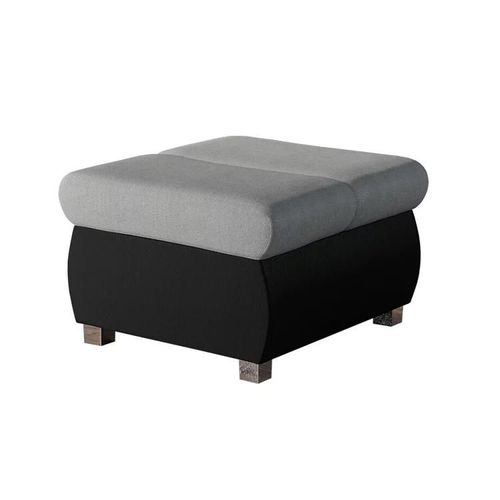 Pouf Comfivo 142, Gris, Faux Cuir + Tapisserie, 39x60x60cm