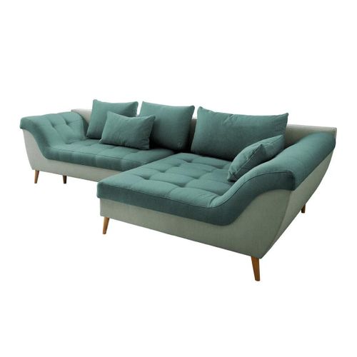 Canapé D'angle Lincoln 123, Turquoise, Fonction De Couchage
