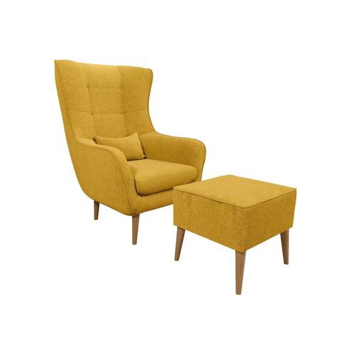 Fauteuil Comfivo 206, Jaune, Tapisserie, 106x80x95cm
