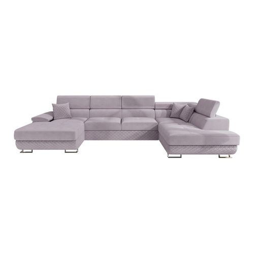Canapé D'angle Comfivo 241, Pourpre, Fonction De Couchage