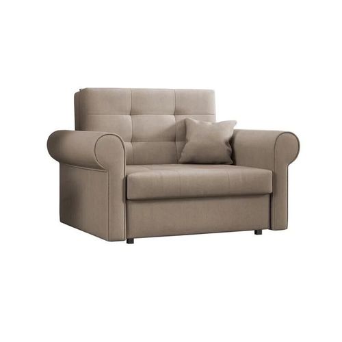 Fauteuil Columbus 127, Brun Clair, Tapisserie, 85x116x98cm