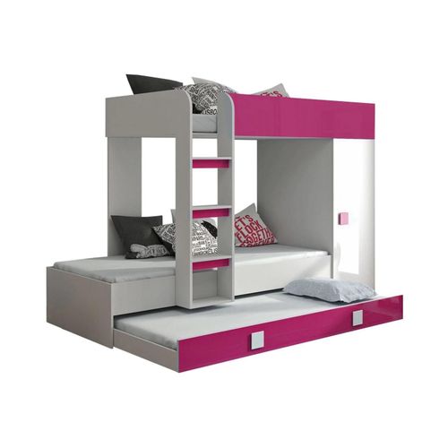 Lit Superposé Hartford 191, Couchette Avec Lit Supplémentaire, Rose