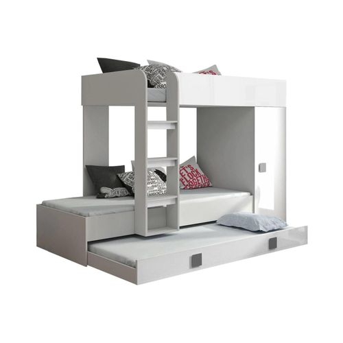 Lit Superposé Hartford 191, Couchette Avec Lit Supplémentaire, Blanc