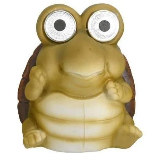 Figurine de jardin avec lampe solaire grenouille - ProGarden - Marron - Hauteur 11 cm