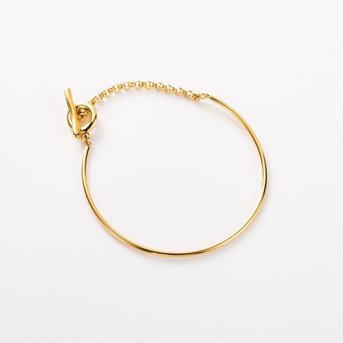 Bracelet Jonc Fin Avec Chainette Et Fermoir Cabillot