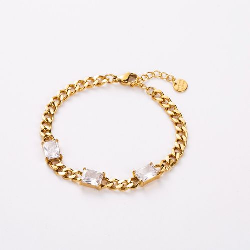 Bracelet Chaîne Trio De Strass