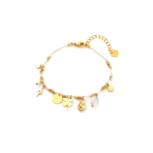 Bracelet Tressés Breloque Trèfle