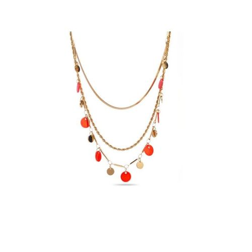 Collier Triple Rang À Pampille Colorée